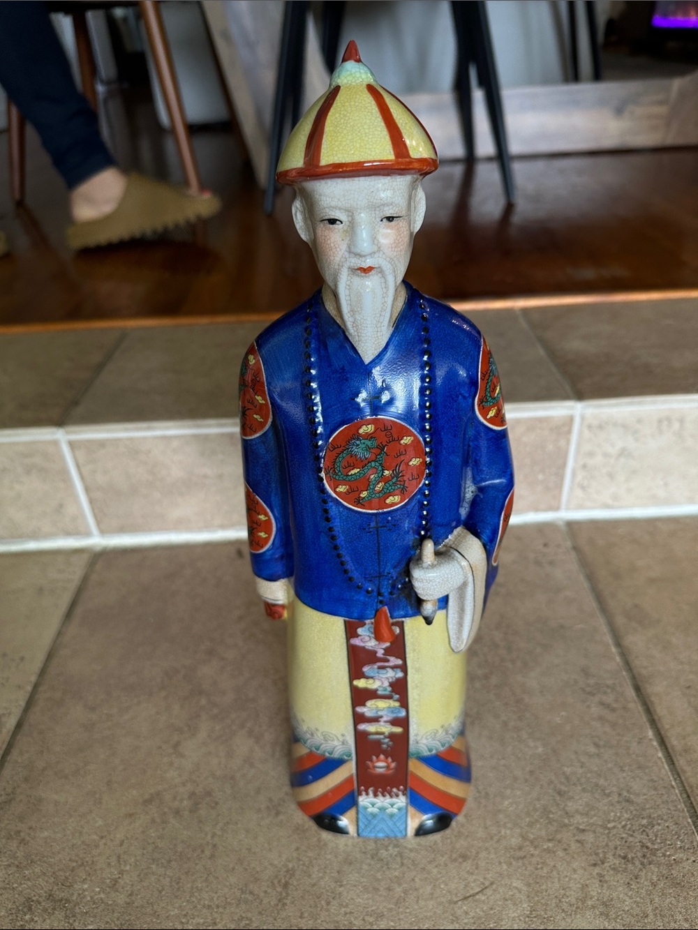 Chinese Porcelain Oing Dynasty
Style Emperor Figure- VINTAGE